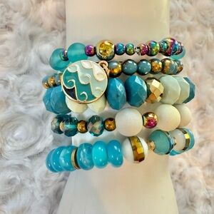 Elegant Multicolor Beaded Handmade Bracelet Set